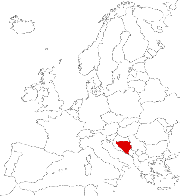 Босния и Герцеговина на карте