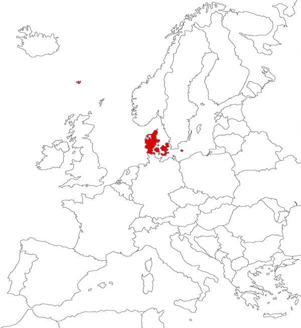 Дания на карте