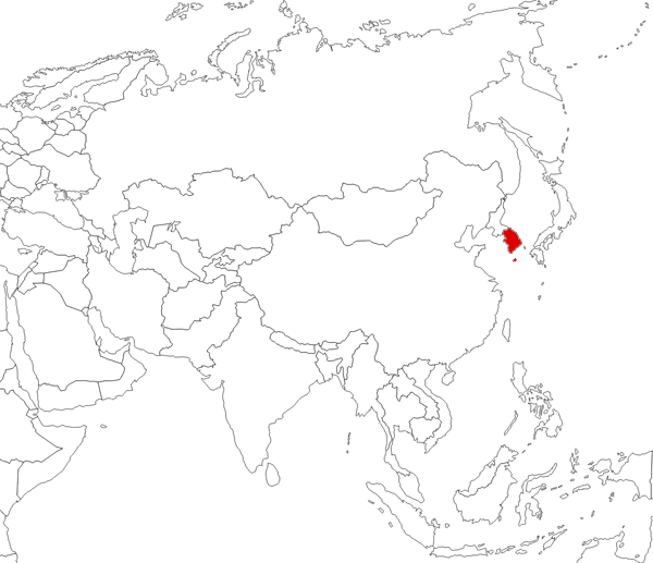 Южная Корея на карте