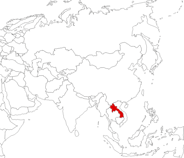 Лаос на карте