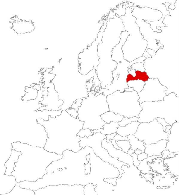 Латвия на карте