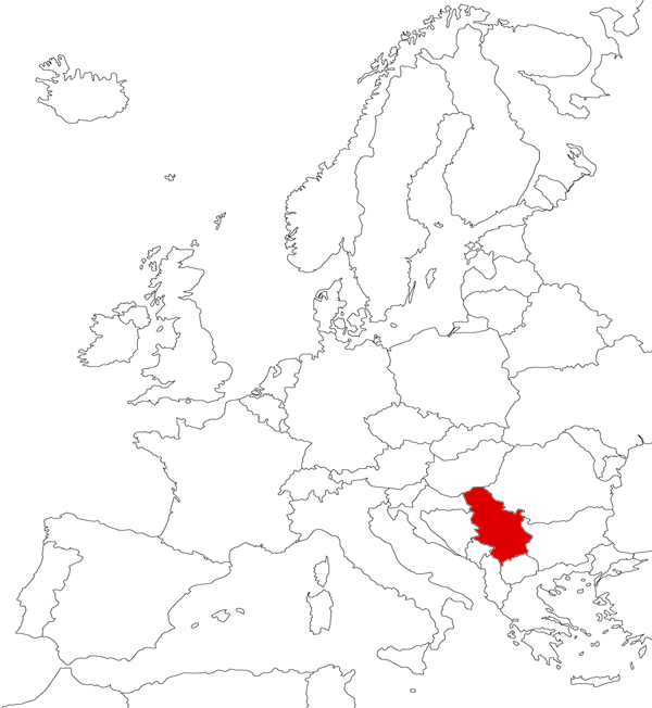 Сербия на карте