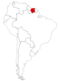 Суринам на карте