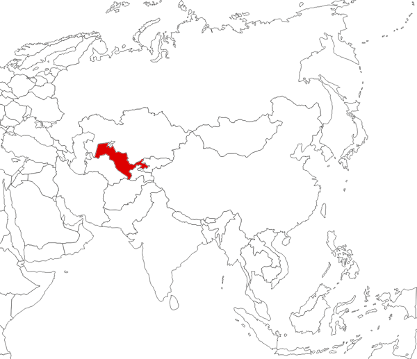 Узбекистан на карте